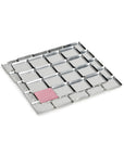 Twenty 20  square-shaped refill magnetic makeup pans, each measuring 31.5 x 28.5mm, for the FIXY Broken Makeup Repressing System, showcasing one pan with product to illustrate usage, ideal for repairing and customizing makeup